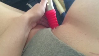 Tight teen cums with vibrator