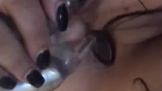 Princesa bbw horny milf sucks dildo!!