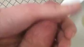 Horny Worker Can’t Help Himself and Masturbates While Peeing at Work