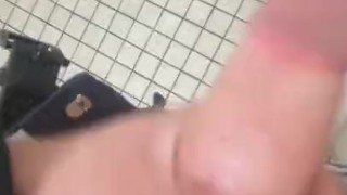 Horny Worker Can’t Help Himself and Masturbates While Peeing at Work