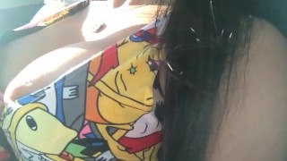 Amateur babe Great masturbation in car. Amateur public nudity