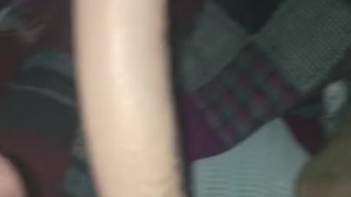 Hairy Bottom Boy Teases with 8 Inch Dildo