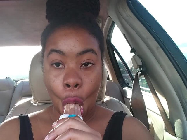 Ebony Lipsjoi - Ebony Big Lips Sucking Ice Cream Pop Outside in Car - Cami Creams - Free  Porn Videos - YouPorn