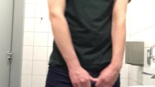 Wanking at the AIRPORT before the Flight ** HUGE CUMSHOT **