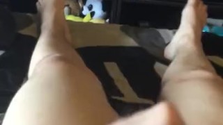 Young twink plays with his cock