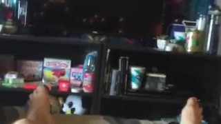 Young twink plays with his cock