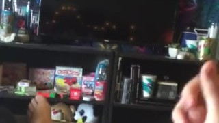 Young twink plays with his cock