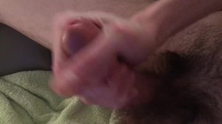 Horny hairy guy dropping his load