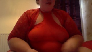 Smoking in Red Lingerie