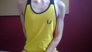 Stroking that hard morning wood