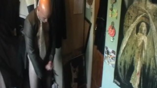 irish business man big cock edging jerk-off in office