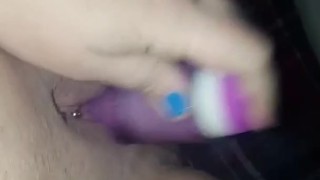 Wife playing with her new toy
