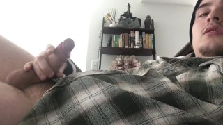 Accidental Self Facial During JOI "give me your cums"