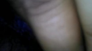 Girl fingers her hairy creamy pussy