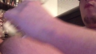 Cum 5 Times! Thirsty Cumslut Fills Glass and Drink! Hush Plug, Soft to Hard