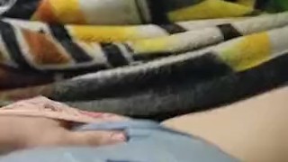 Masturbation leads to moaning orgasm