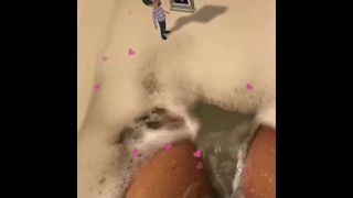 Relaxing hot bubble bath