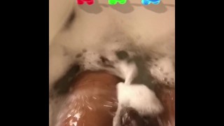 Relaxing hot bubble bath