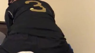 Soccer girl is so horny that she humps pillow (no dick but I can still cum)