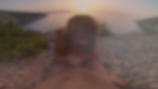 Sunset Ginger Blowjob | Redhead Girl Sucking Cock to Cum at Sunset Beach