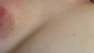 BBW sucking her own nipples