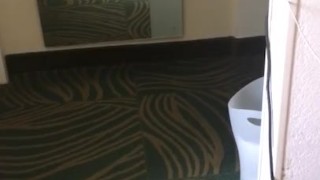Young guy uses Fleshlight in hotelroom