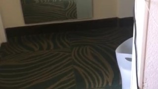 Young guy uses Fleshlight in hotelroom