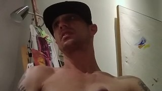 Oiled Dee Amore Rubs His Monster Cock & Cums Hard