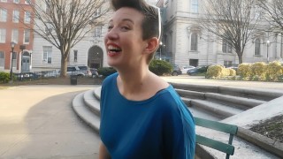 lovsence, BELLA HAS A VIBRATOR IN HER, WE ARE JUST SITTING IN THE PARK!