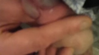 Jerking my little dick at friend's party over guy waiting outside