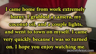 Jerking off after a long day of work