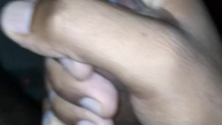 Close up hand job musterbation