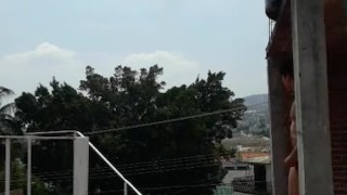 mientras andaba en la azotea