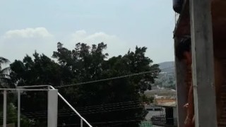 mientras andaba en la azotea
