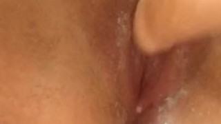 Tight teen uses dildo