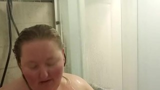 BBW MILF in the shower