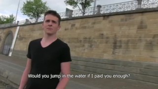  CZECH HUNTER 353 - Hunk Gets Paid To Suck Cock And Fucked Bareback Outside 