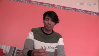  DEBT DANDY 242 - Twink Gets On His Knees And Starts Sucking Cock In POV