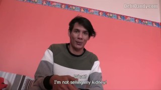  DEBT DANDY 242 - Twink Gets On His Knees And Starts Sucking Cock In POV