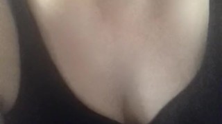 POV of Teen rubbing her big tits!!