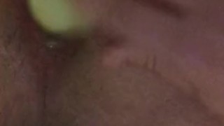 Close up anal dildo