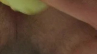 Close up anal dildo