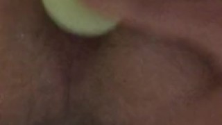Close up anal dildo