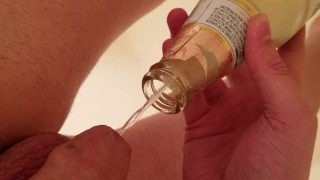Naughty Boy Steals Roommate's and Fills it w/ his Piss and Cum- HOT!
