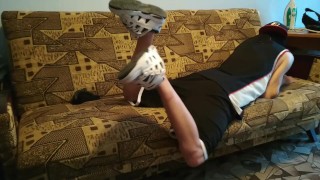 Massive Cum Masturbate Basketball Uniform Buffalo Sneakers