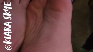 Kiara takes off her sneakers sweaty stinky feet