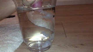 College twink boy shoots big cumshot in water with slowmotion