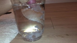 College twink boy shoots big cumshot in water with slowmotion