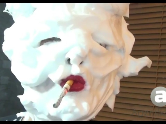Sandi Shaving Cream Lipstick Smoking 