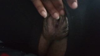 Moaning and rubbing my clit